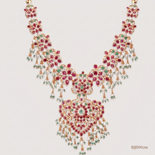 SJJDN146 | Regal Bloom Diamond Designer Necklace