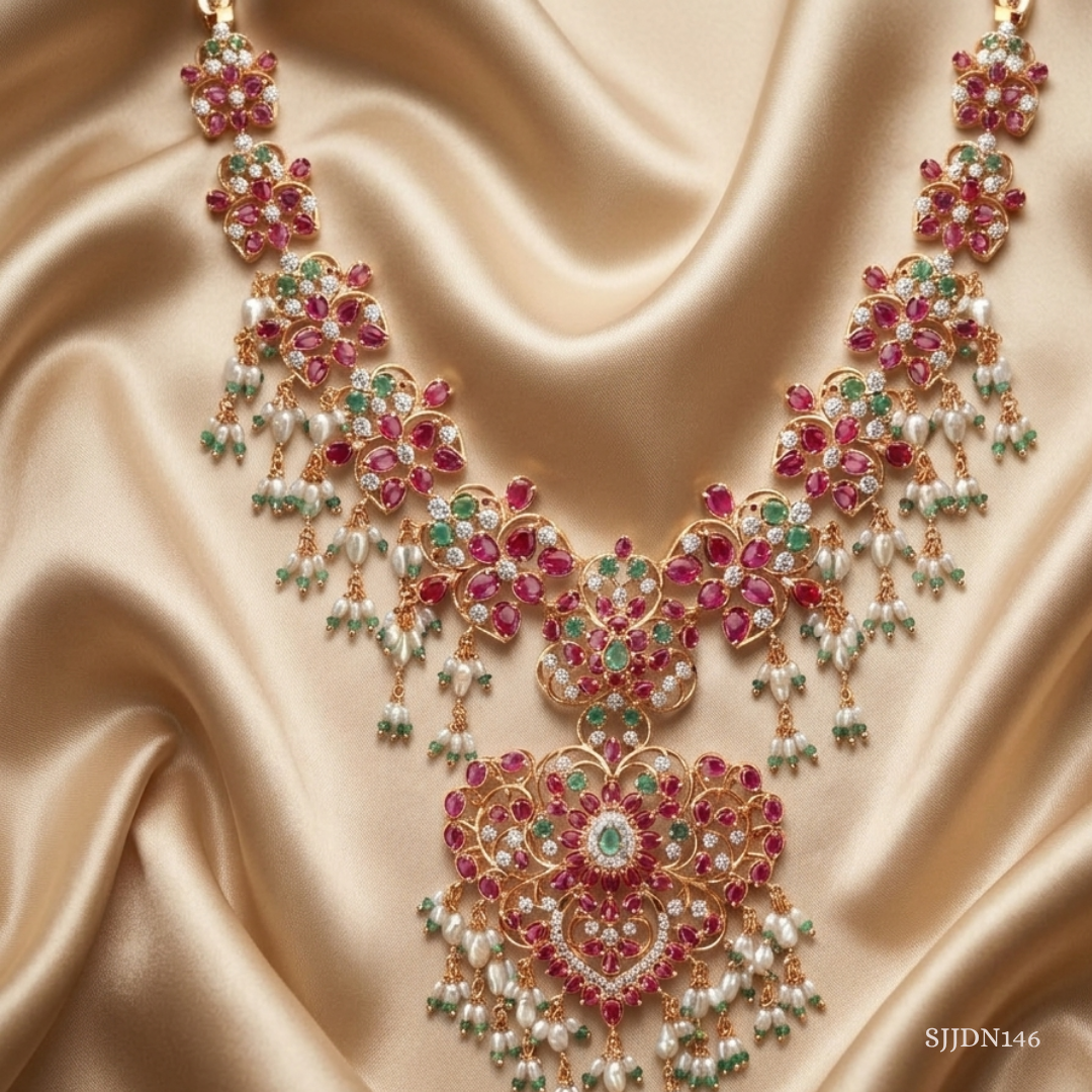 SJJDN146 | Regal Bloom Diamond Designer Necklace
