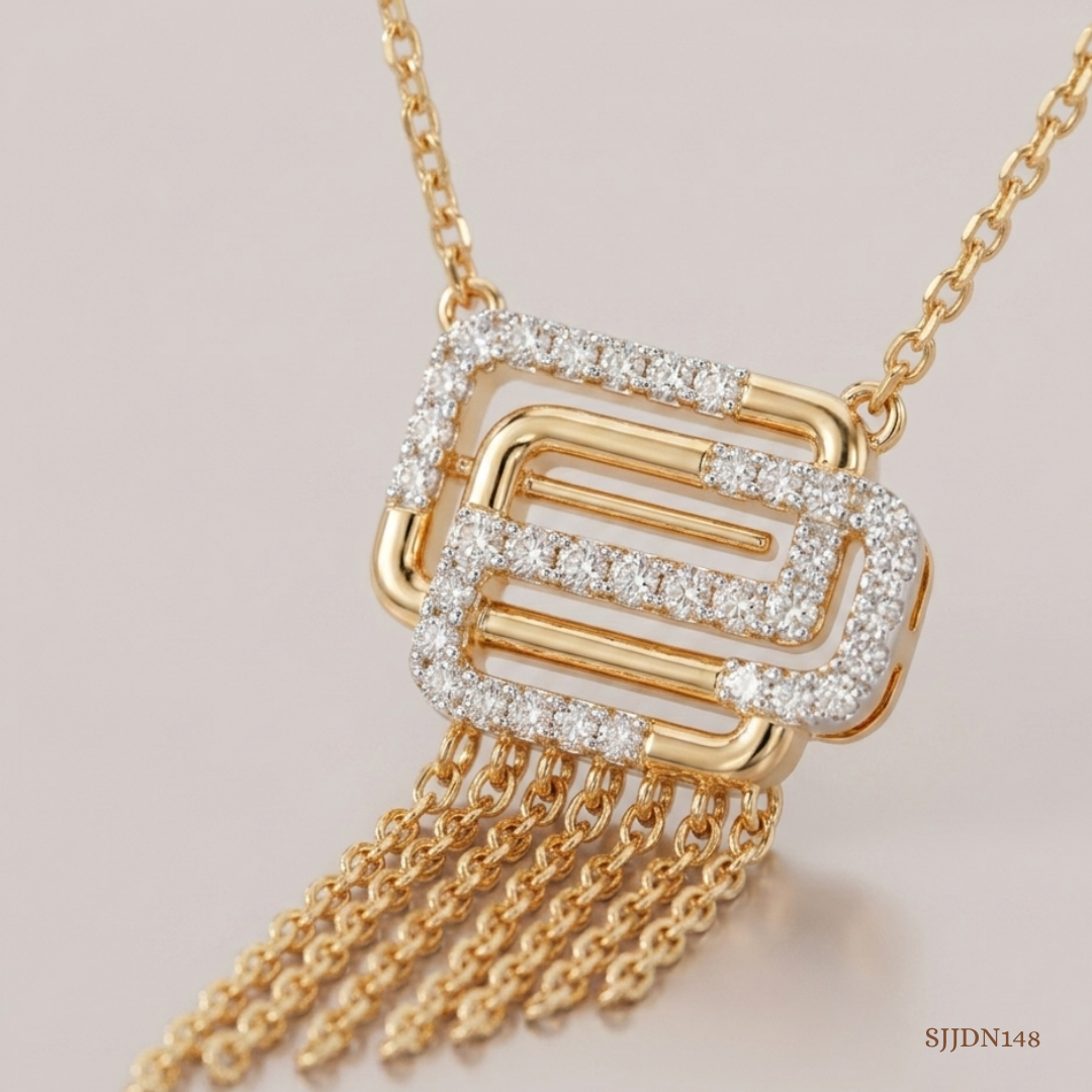 SJJDN148 | Elegant Tiers Diamond Statement Necklace