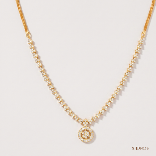 SJJDN156 | Floral Diamond Statement Necklace