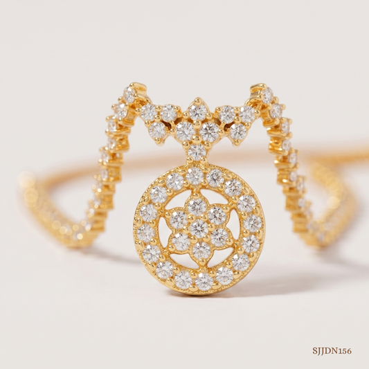 SJJDN156 | Floral Diamond Statement Necklace