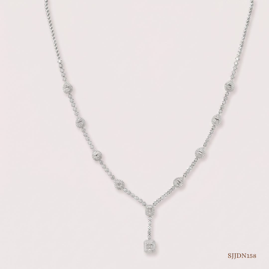 SJJDN158 | Cascading Diamond Designer Necklace