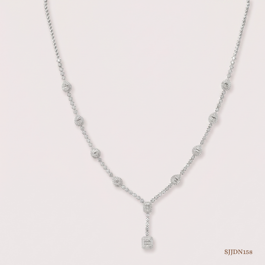 SJJDN158 | Cascading Diamond Designer Necklace