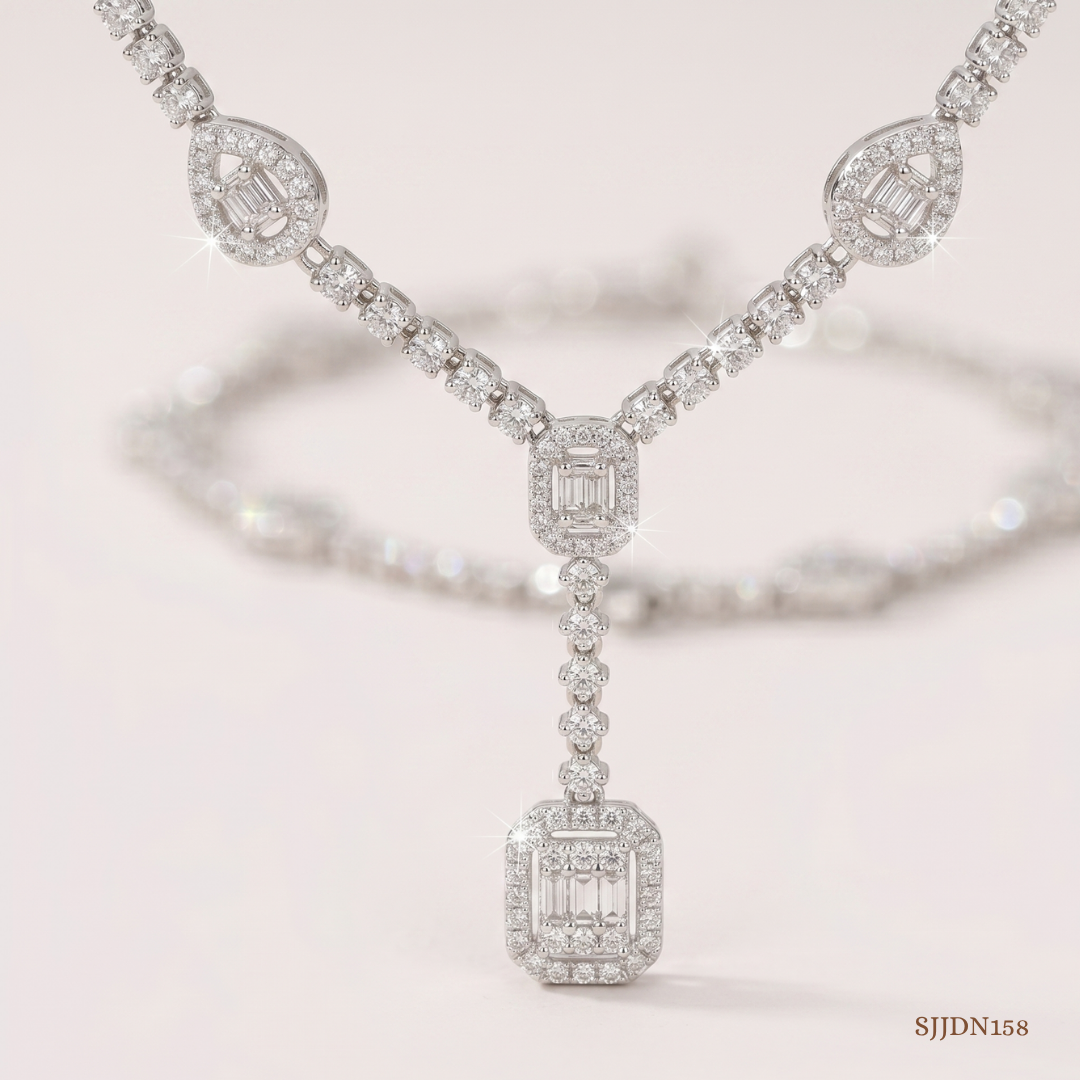 SJJDN158 | Cascading Diamond Designer Necklace