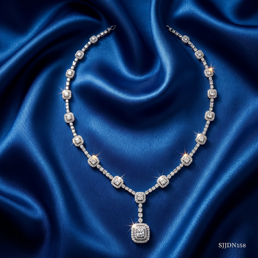 SJJDN158 | Cascading Diamond Designer Necklace