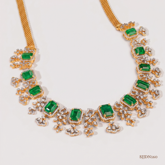 SJJDN160 | Lush Broad Diamond Statement Necklace
