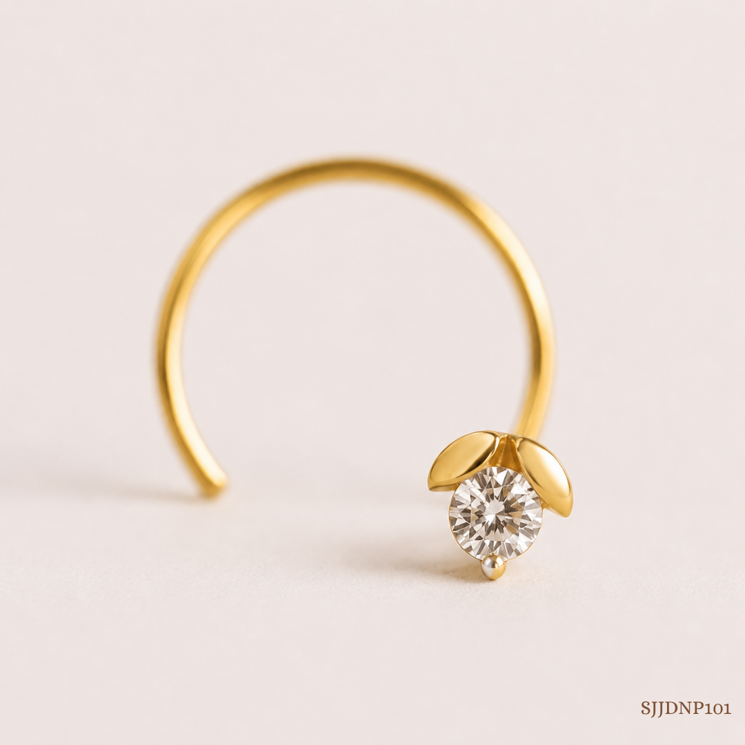 SJJDNP101 | Flowerbud Diamond Floral Nose Pin