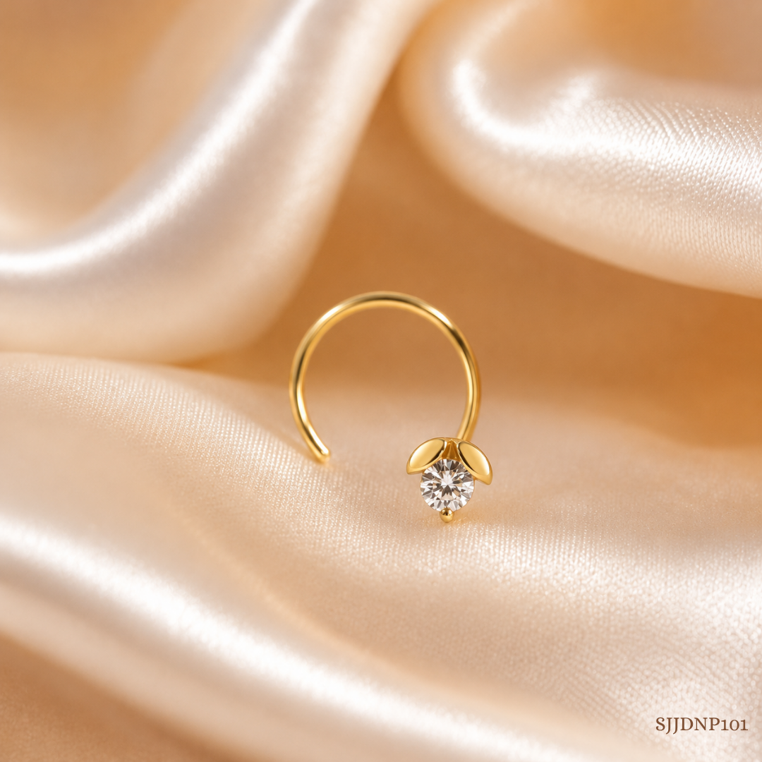 SJJDNP101 | Flowerbud Diamond Floral Nose Pin
