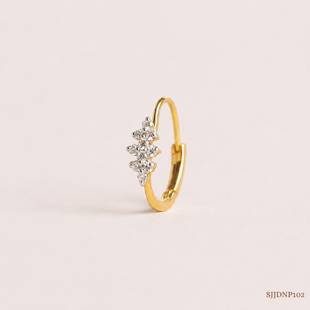 SJJDNP102 | Grand Cluster Diamond Nose Ring