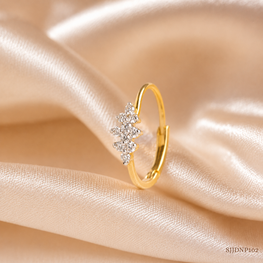 SJJDNP102 | Grand Cluster Diamond Nose Ring