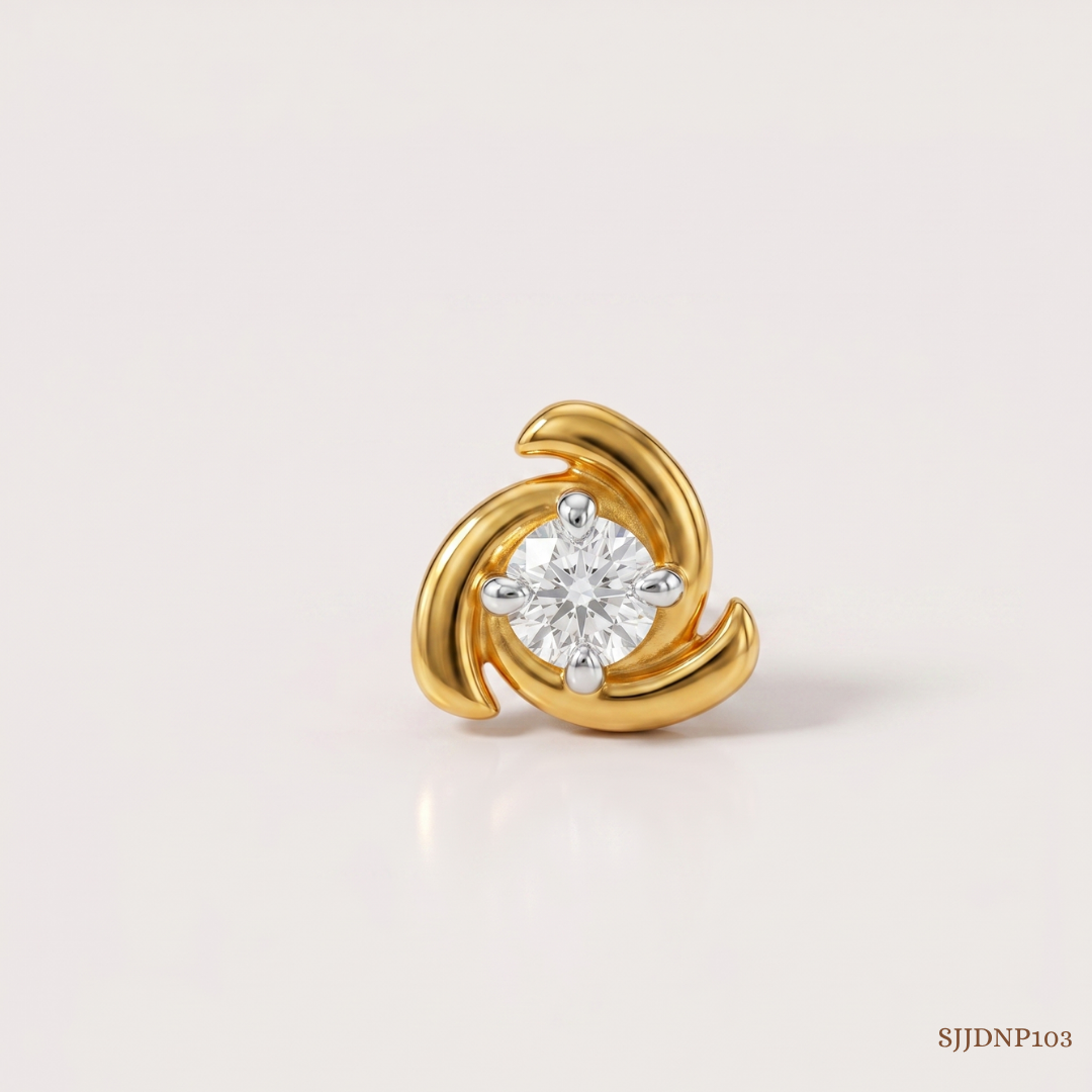 SJJDNP103 | Sublime Floral Diamond Designer Nose Pin