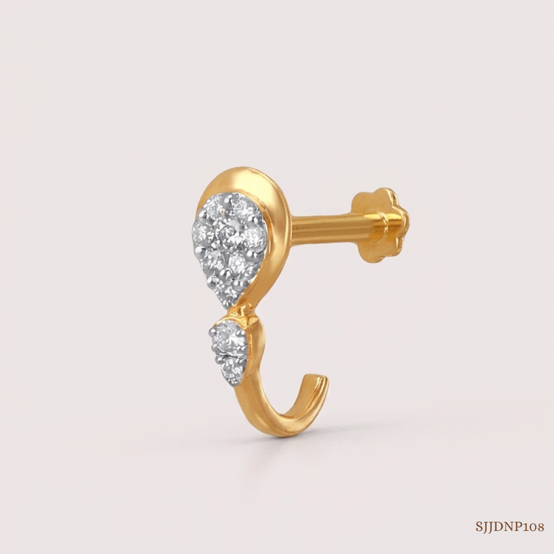 SJJDNP108 | Glimmer Curve Diamond Contemporary Nose Pin