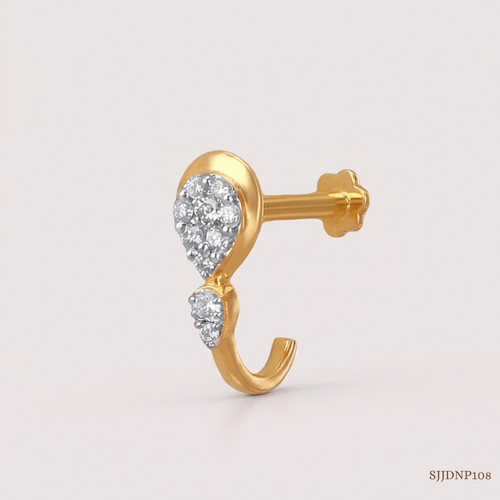 SJJDNP108 | Glimmer Curve Diamond Contemporary Nose Pin