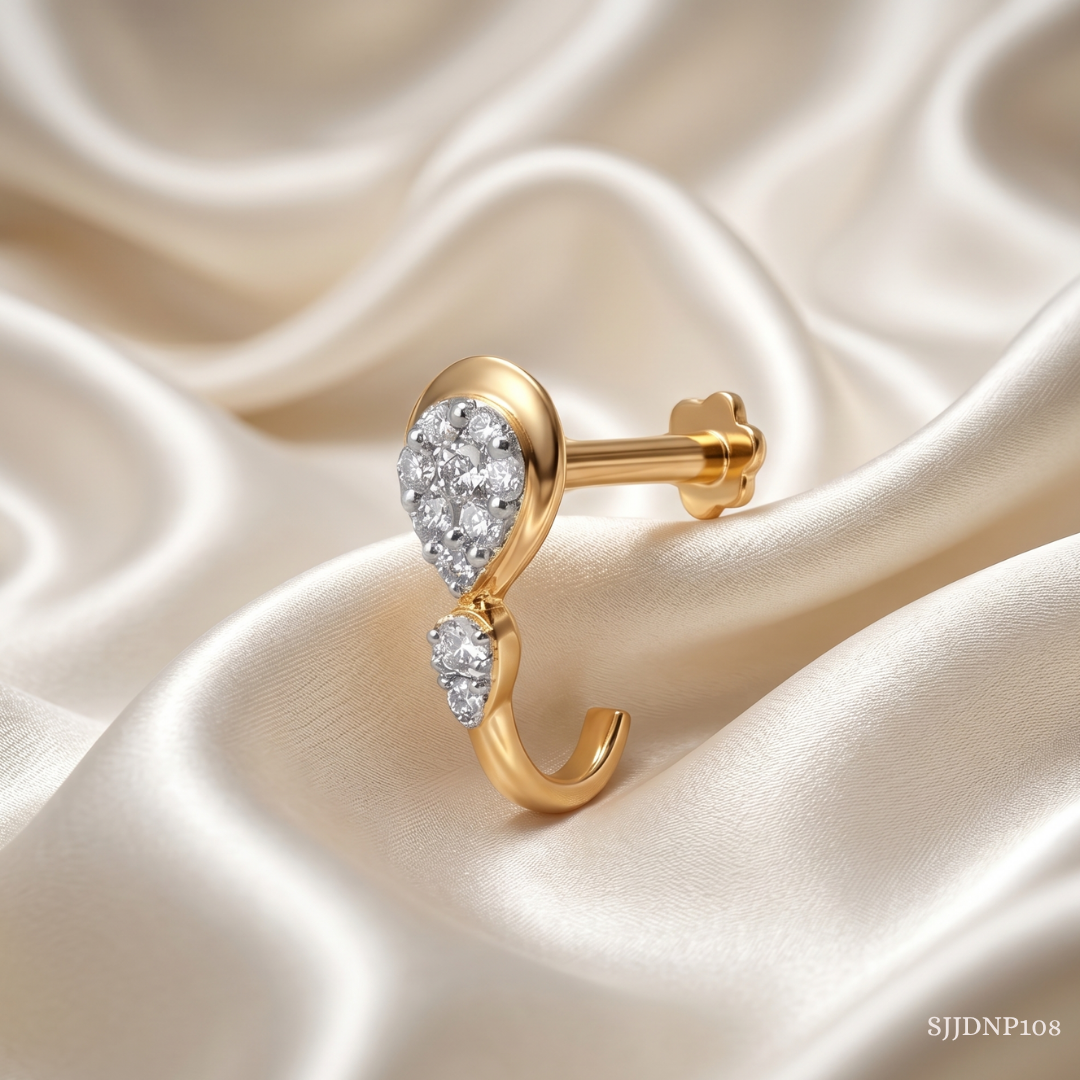 SJJDNP108 | Glimmer Curve Diamond Contemporary Nose Pin
