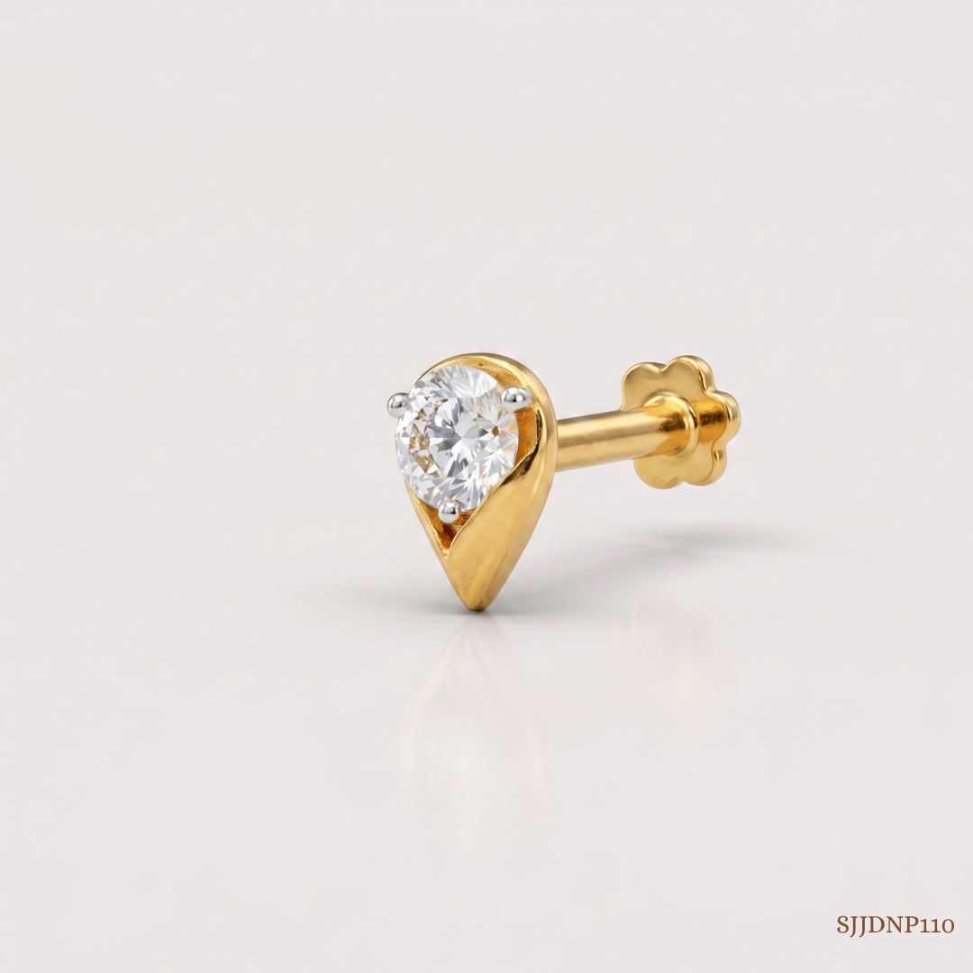 SJJDNP110 | Teardrop Glow Diamond Elegant Nose Pin