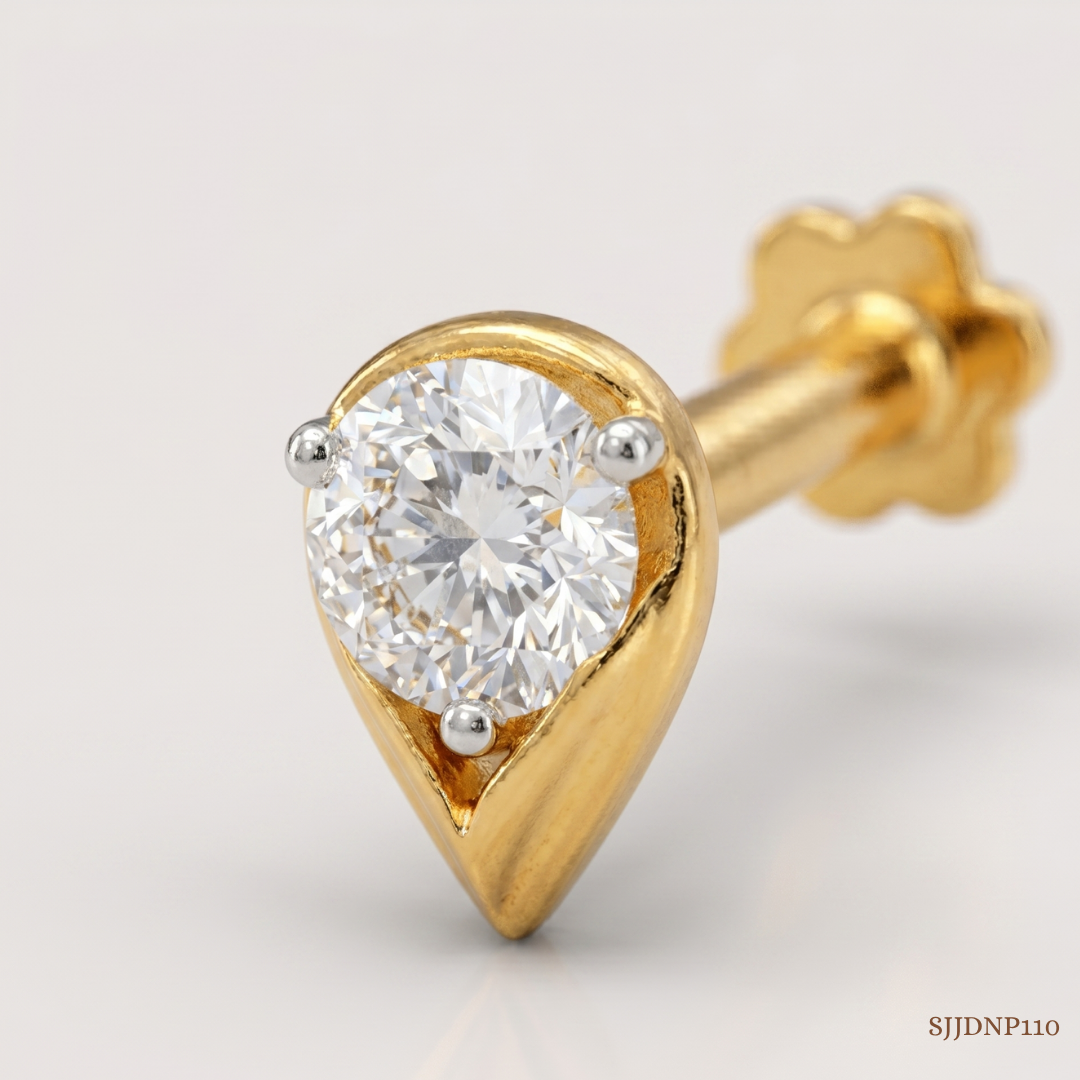 SJJDNP110 | Teardrop Glow Diamond Elegant Nose Pin