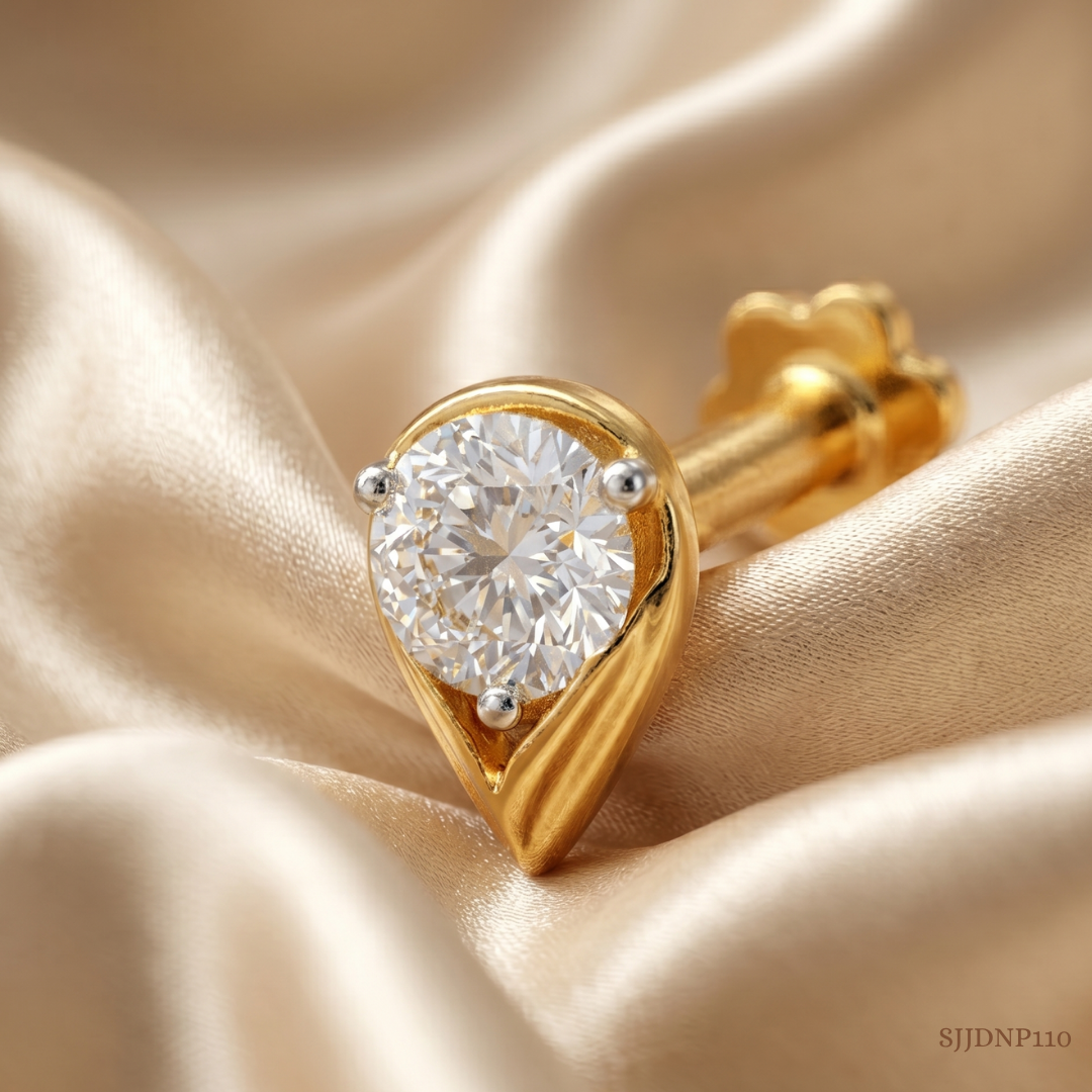 SJJDNP110 | Teardrop Glow Diamond Elegant Nose Pin