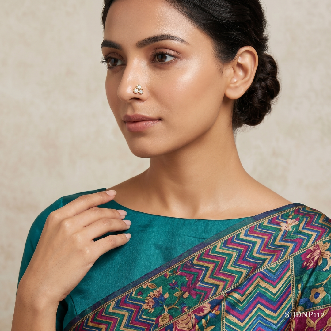 SJJDNP112 | Gleaming Cluster Diamond Statement Nose Pin