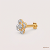 SJJDNP114 | Floral Glimmer Diamond Designer Nose Pin