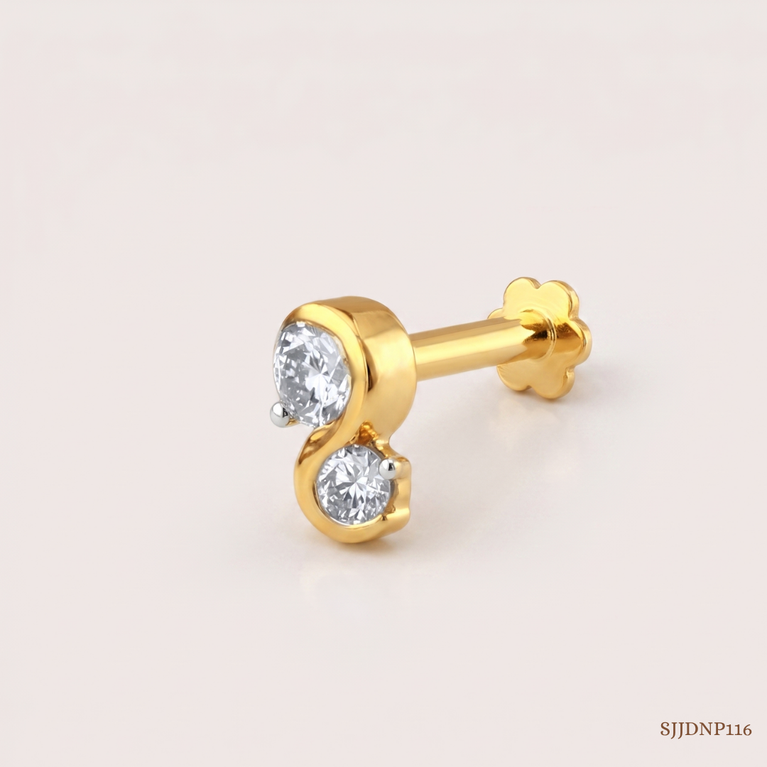 SJJDNP116 | Fluid Curve Diamond Contemporary Nose Pin