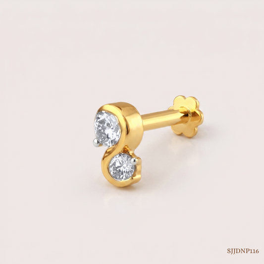 SJJDNP116 | Fluid Curve Diamond Contemporary Nose Pin