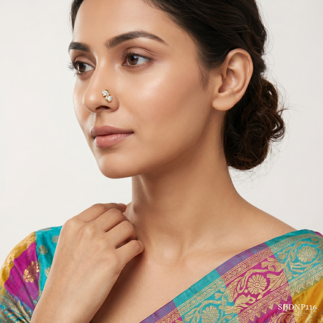 SJJDNP116 | Fluid Curve Diamond Contemporary Nose Pin