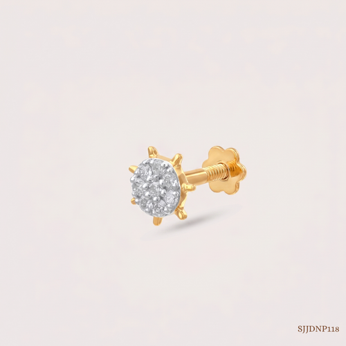 SJJDNP118 | Sunlit Spark Diamond Designer Nose Pin