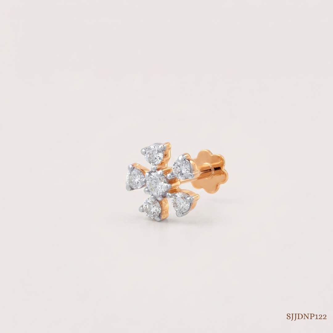 SJJDNP122 | Glimmer Petal Diamond Floral Nose Pin