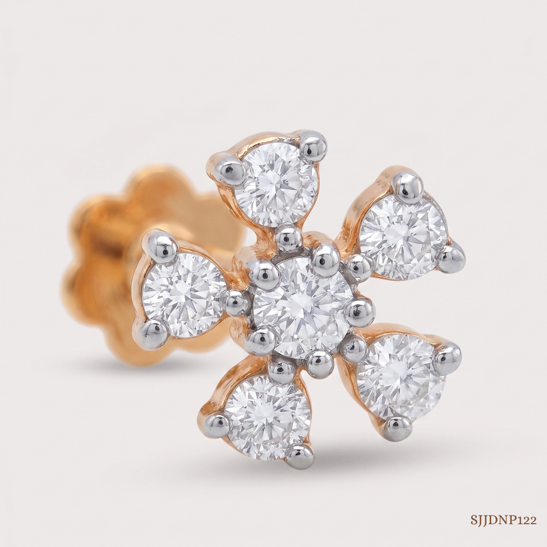 SJJDNP122 | Glimmer Petal Diamond Floral Nose Pin