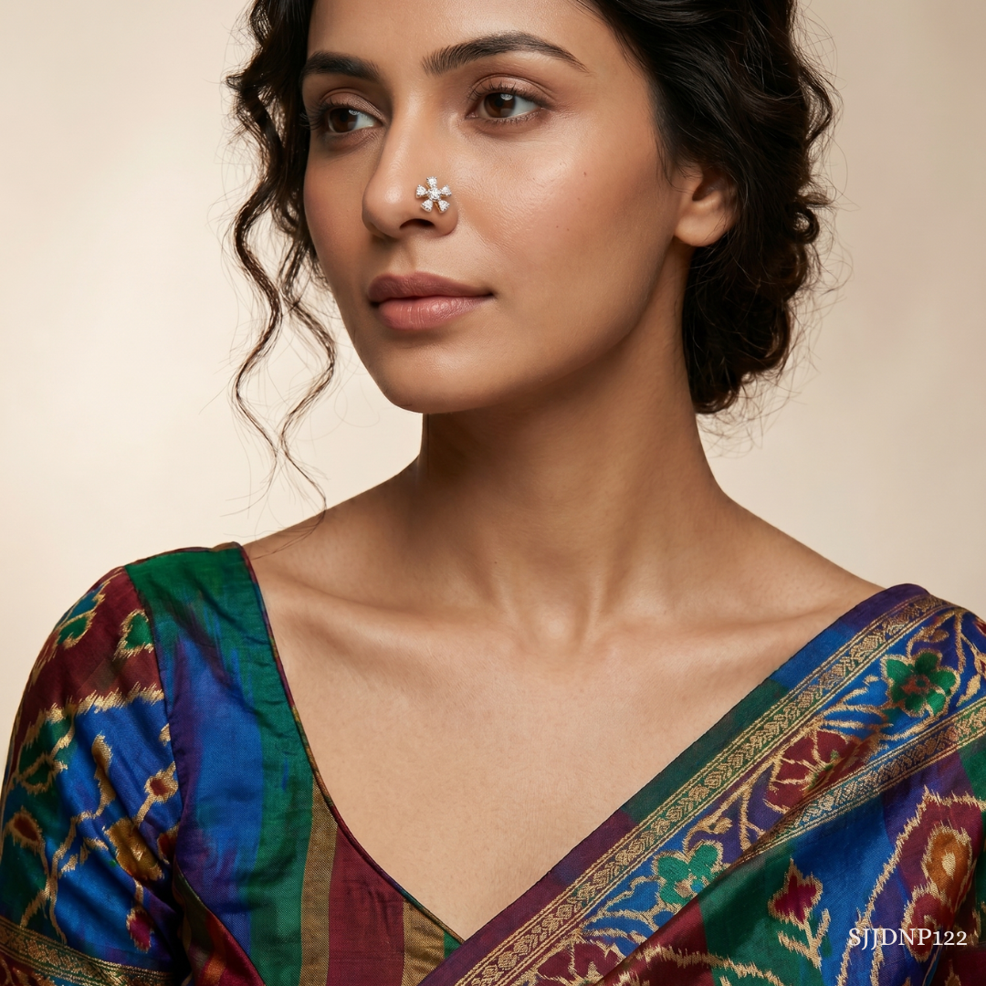 SJJDNP122 | Glimmer Petal Diamond Floral Nose Pin