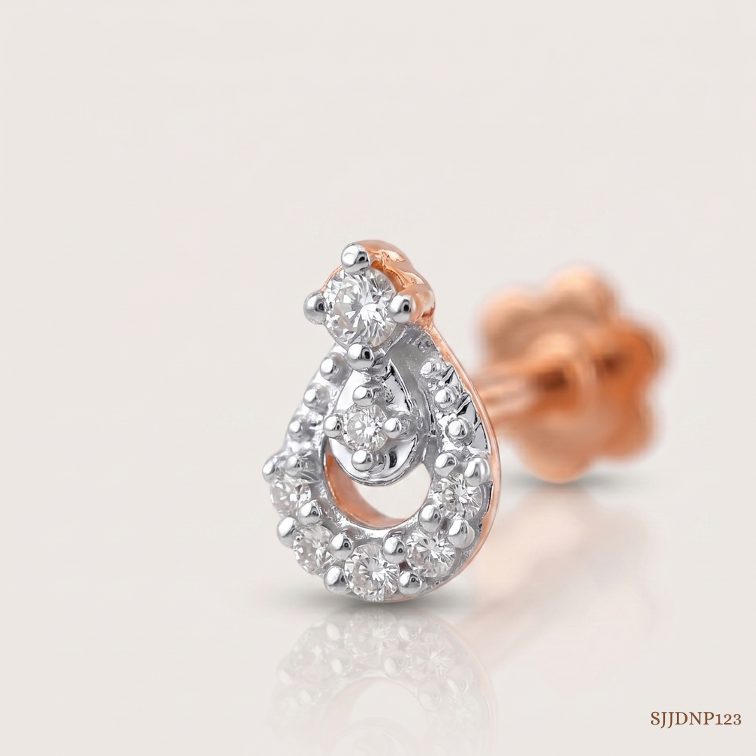 SJJDNP123 | Dew Charm Diamond Elegant Nose Pin