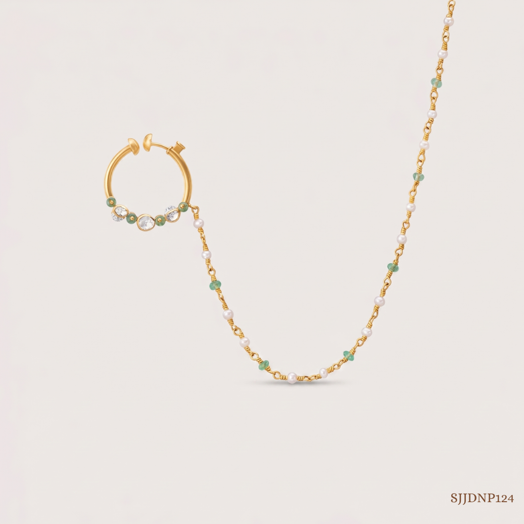 SJJDNP124 | Ethereal Garland Diamond Designer Nose Pin