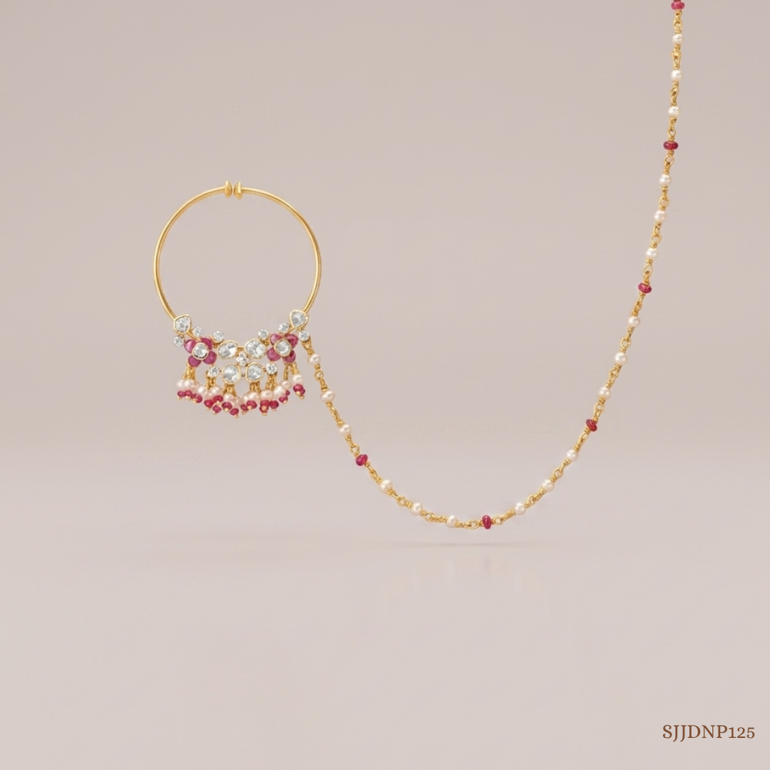 SJJDNP125 | Regal Cascade Diamond Statement Nose Pin