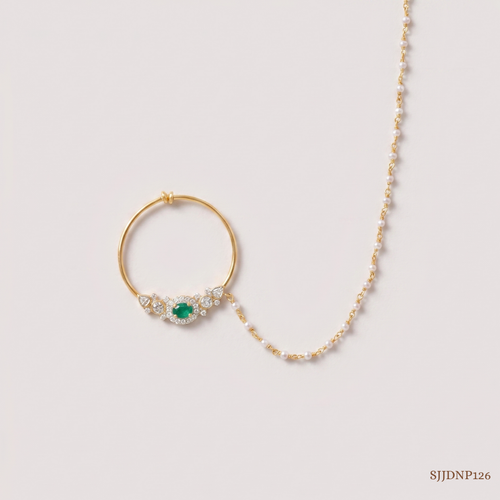 SJJDNP126 | Ethereal Halo Diamond Elegant Nose Pin