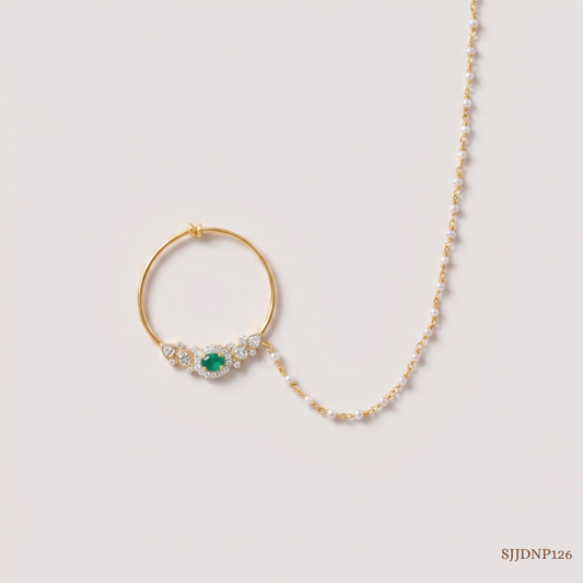 SJJDNP126 | Ethereal Halo Diamond Elegant Nose Pin
