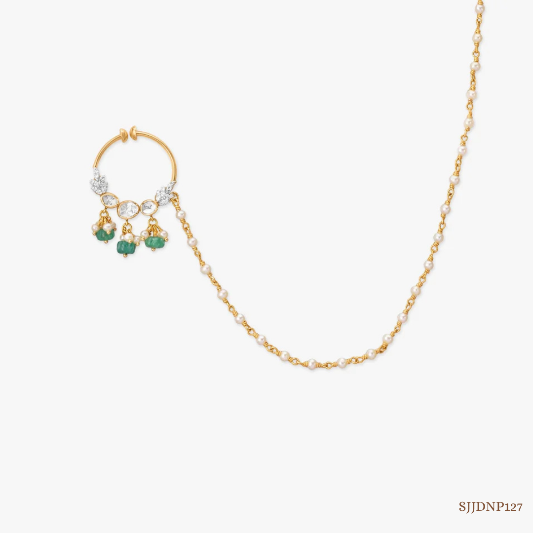 SJJDNP127 | Celestial Drape Diamond Designer Nose Pin