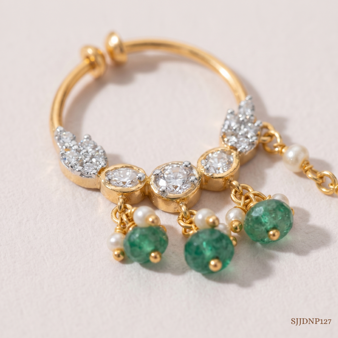 SJJDNP127 | Celestial Drape Diamond Designer Nose Pin