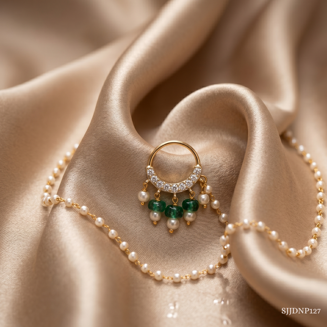 SJJDNP127 | Celestial Drape Diamond Designer Nose Pin