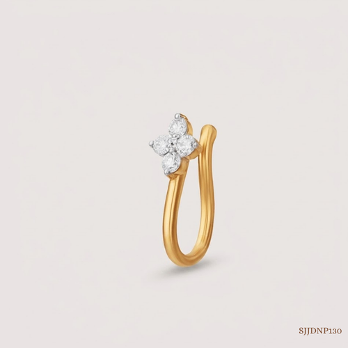 SJJDNP130 | Petite Blossom Diamond Floral Nose Pin