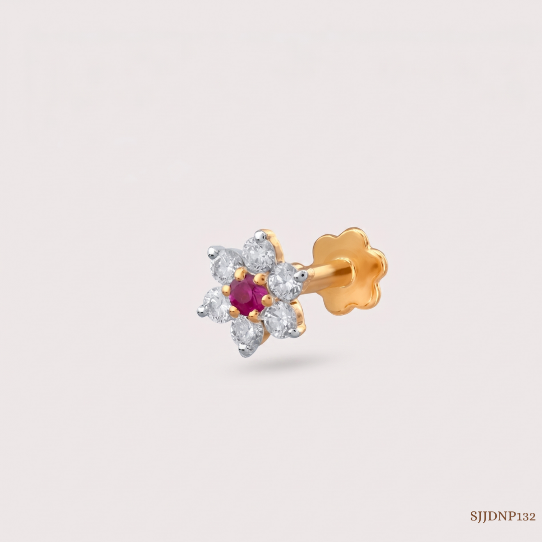 SJJDNP132 | Eternal Bloom Diamond Floral Nose Pin