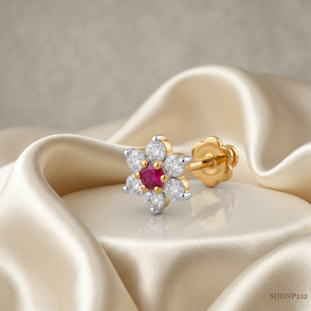 SJJDNP132 | Eternal Bloom Diamond Floral Nose Pin