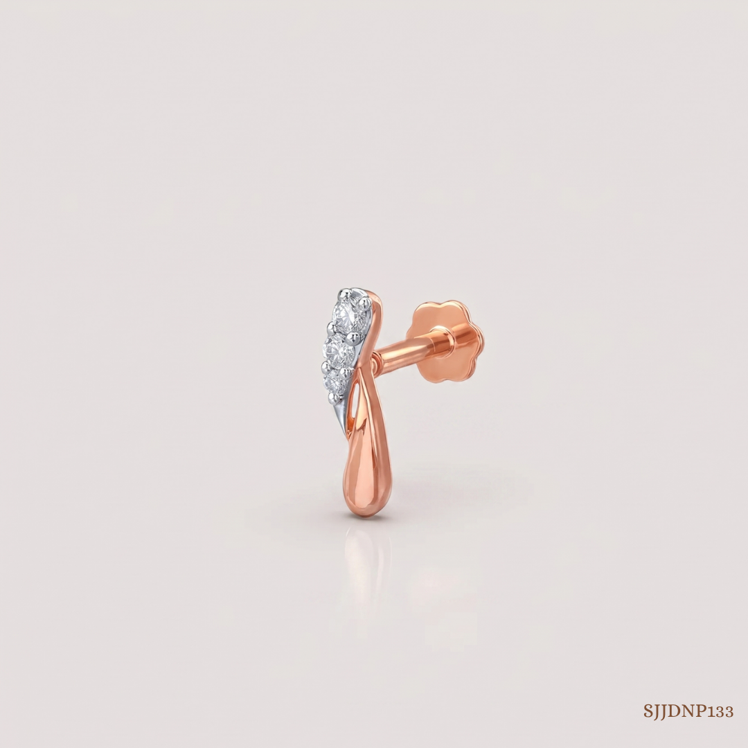 SJJDNP133 | Sleek Sparkle Diamond Contemporary Nose Pin