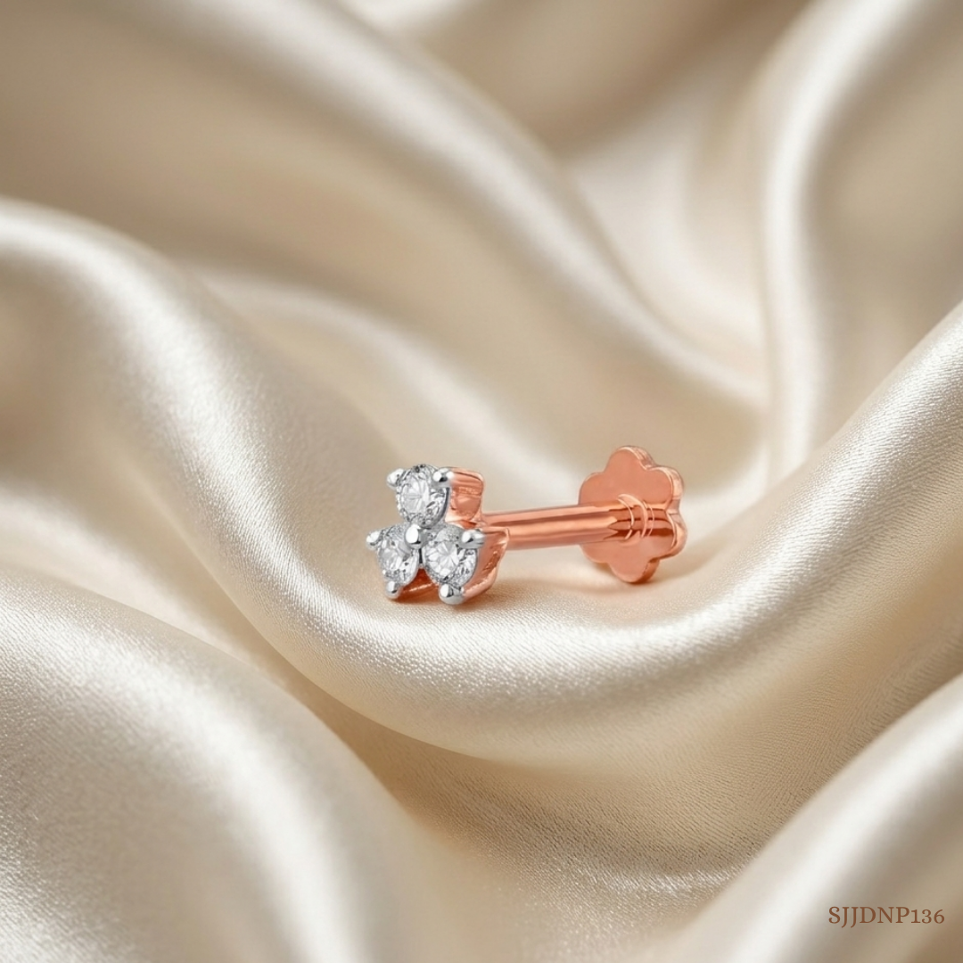 SJJDNP136 | Tiny Trio Diamond Elegant Nose Pin