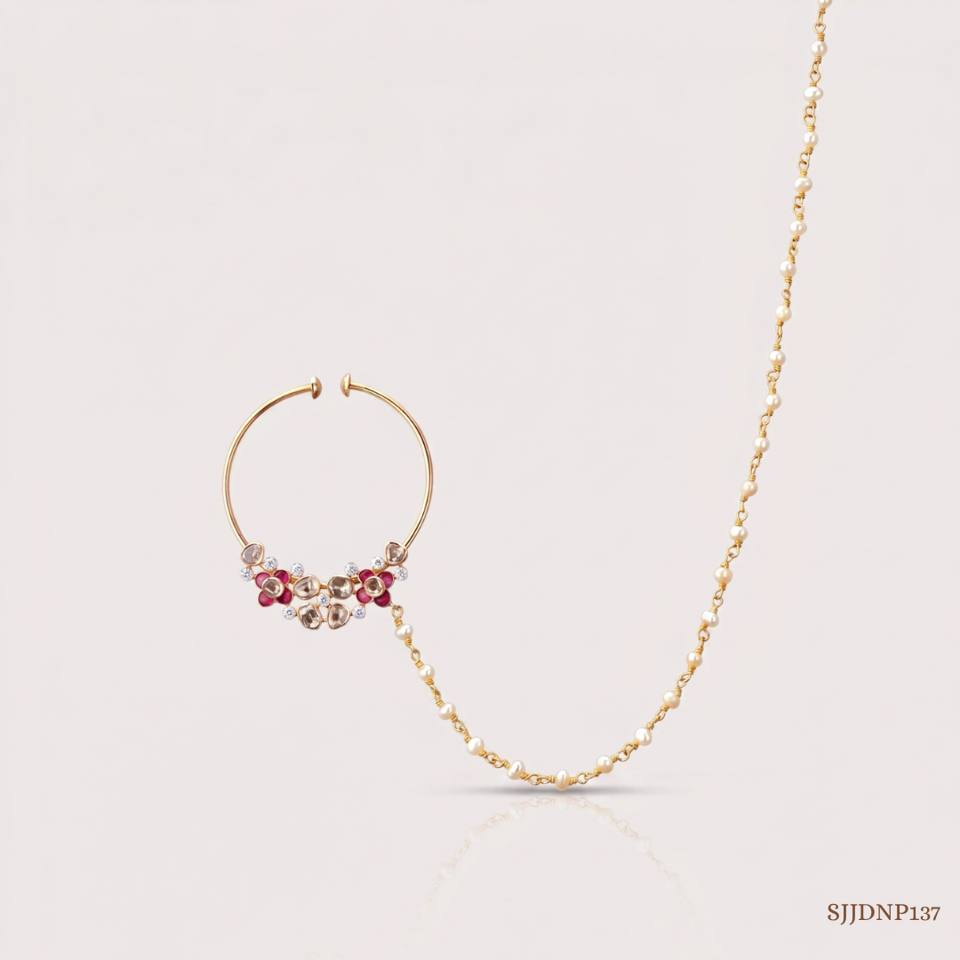 SJJDNP137 | Opulent Charm Diamond Traditional Nath