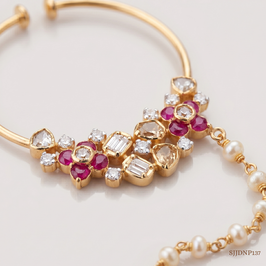 SJJDNP137 | Opulent Charm Diamond Traditional Nath