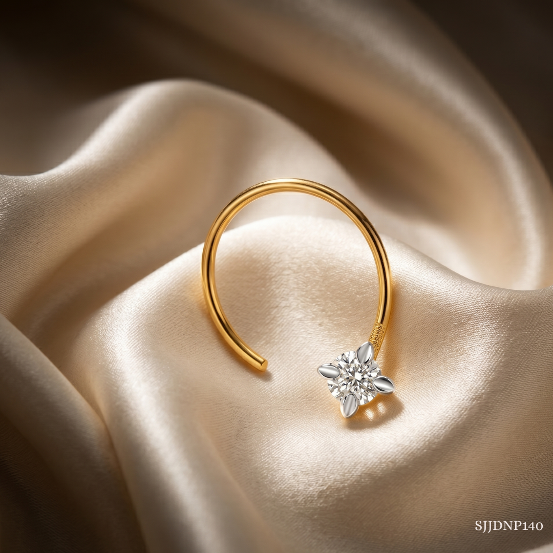 SJJDNP140 | Vibrant Diamond Designer Nose Pin