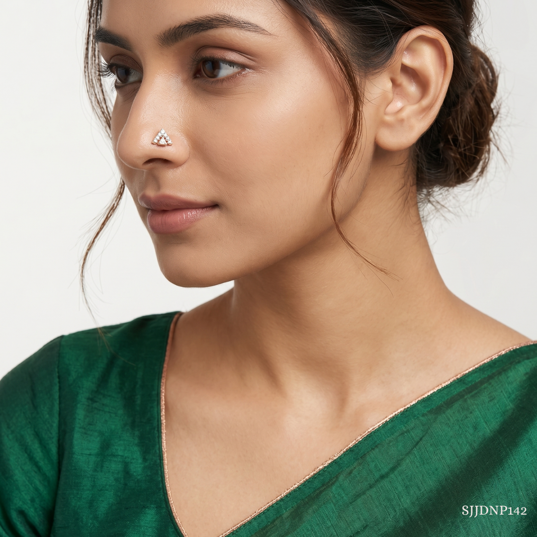 SJJDNP142 | Glimmering Summit Diamond Designer Nose Pin