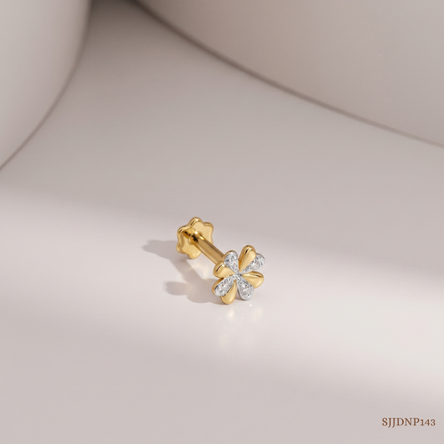 SJJDNP143 | Sweet Bloom Diamond Floral Nose Pin