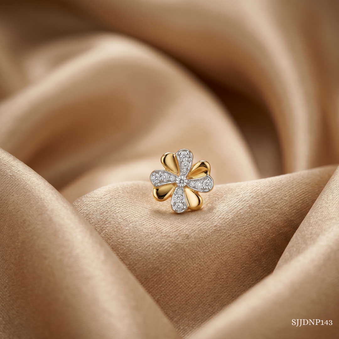 SJJDNP143 | Sweet Bloom Diamond Floral Nose Pin