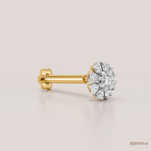 SJJDNP145 | Floral Diamond Designer Nose Pin